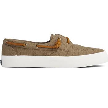 Sperry Crest Olivovo Zelene - Damske Mokasíny